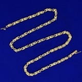 16 Inch Designer 3d Link Chain Necklace In 14k Yellow Gold