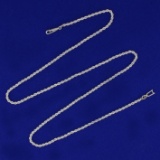 18 Inch Rope Style Chain Necklace In 14k White Gold