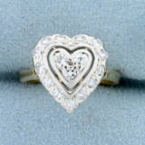 1/2ct Ct Diamond Heart Ring In 14k Yellow And White Gold
