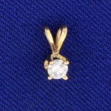 1/8ct Diamond Solitaire Pendant In 14k Yellow Gold
