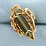 Cat's Eye Statement Ring In 14k Yellow Gold