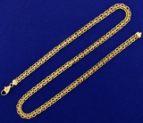 18 1/2 Inch Italian Made Bismark Chain Necklace In 14k Yellow Gold