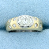1.5ct Tw Oval Diamond Engagement Ring In 14k Yellow And White Gold