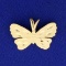 Diamond Cut Butterfly Pendant In 14k Yellow Gold