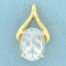 12ct White Topaz Pendant In 14k Yellow Gold