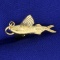 Flying Fish Pendant Or Charm In 18k Yellow Gold