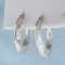 Engraved 3/4 Inch Hoop Earrings In 14k White Gold
