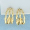 Diamond Cut J Hoop Earrings In 14k Yellow Gold