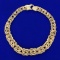 Turkish Made 8 Inch Graduated Byzantine Link Bracelet In 10k Yellow Gold