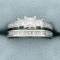 1.5ct Tw Princess Diamond Engagement And Wedding Ring Set In 14k White Gold