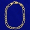 Men's Italian Made 8 1/2 Inch Figaro Chain Bracelet In 14k Yellow Gold