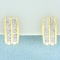 1/2ct Tw Diamond Half Hoop Earrings In 14k Yellow And White Gold