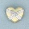 Heart Pendant Or Slide In 10k Yellow And White Gold