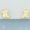 Wave Design Earrings In 14k Yellow Gold