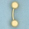 Ball Belly Button Ring In 14k Yellow Gold