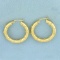 Twisting Rope Design Hoop Earrings In 14k Yellow Gold