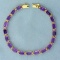 10ct Tw Amethyst Line Bracelet In 14k Yellow Gold