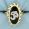 Vintage Onyx And Diamond Initial 