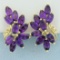 Amethyst And Diamond Statement Earrings In 14k Yellow Gold