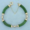 Chinese Good Luck Jade Bracelet In 14k Yellow Gold