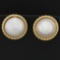Mabe Pearl Earrings In 14k Yellow Gold