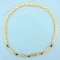 Natural Ruby, Sapphire, Emerald, And Diamond Cabochon Necklace In 14k Yellow Gold