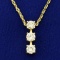 2.3ct Tw 3 Stone Diamond Journey Pendant On Chain In 14k Yellow Gold