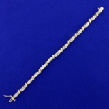 3/4ct Tw Baguette Diamond Tennis Bracelet In 10k Yellow Gold