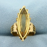 Citrine Statement Ring In 18k Yellow Gold