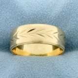 Leaf Design Band Ring In 14k Yellow Gold