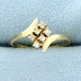 Diamond By-pass Ring In 14k Yellow Gold