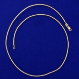 Italian Made 17 Inch Wire Gold Necklace In 14k Yellow Gold