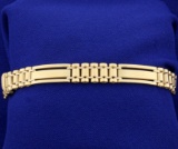Men's Italian-made President Link Bracelet In 14k Yellow Gold