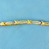 1/2ct Tw Diamond Tennis Bracelet In 10k Yellow Gold