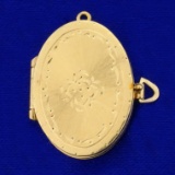Antique Locket Pendant In 14k Yellow Gold