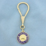 Mercedes-benz Keychain In Solid 14k Yellow Gold