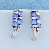 1ct Tw Tanzanite And Diamond Earrings In 14k White Gold