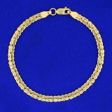 7 Inch Italian Made Byzantine Link Bracelet In 14k Yellow Gold
