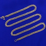 26 Inch Heavy Curb Link Chain Necklace In 18k Yellow Gold