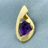 2.5ct Amethyst Pendant Or Slide In 14k Yellow Gold