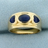 2ct Tw Natural Sapphire Three-stone Ring In 14k Yellow Gold