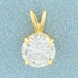 2ct Cz Pendant In 14k Yellow Gold