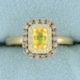 Effy Designer Yellow Sapphire, Diamond And Chocolate Diamond Ring In 14k Yellow Gold