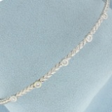 Italian Made 1/4ct Tw Diamond Bracelet In 14k White Gold