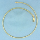 16 Inch Thin Omega Necklace In 14k Yellow Gold
