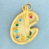 Artist Pallet Pendant In 14k Yellow Gold