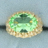 6ct Mint Green Tourmaline Ring In 18k Yellow Gold