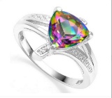 1.7ct Mystic Topaz & Diamond Ring In Sterling Silver