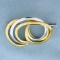 Italian-made Two-tone Abstract Design Pin In 18k Yellow And White Gold