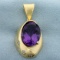 Custom Designed 11.25ct Tw Amethyst And Diamond Pendant In 14k Yellow Gold